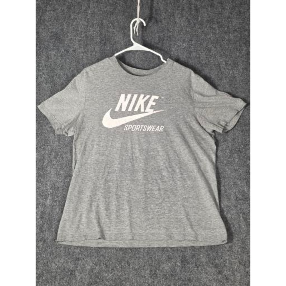Nike Sportswear Mens Graphic Tee Shirt Heather Grey White Logo Medium Athleisure